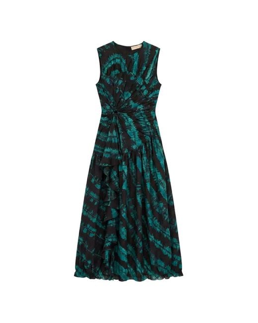 Ulla Johnson Green Veda Ruffled Midi Dress