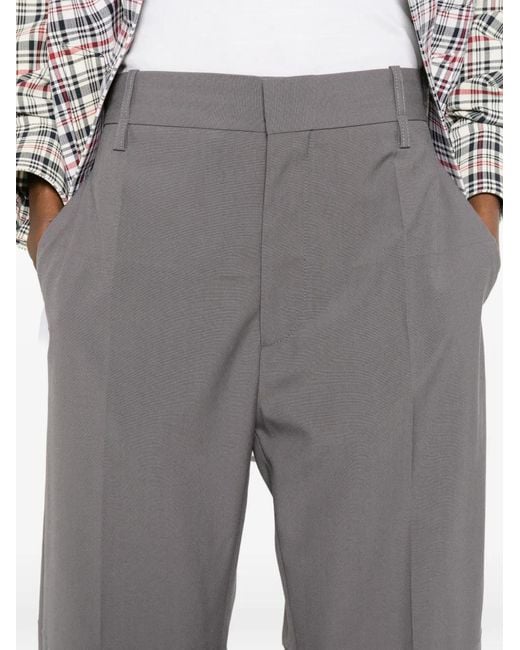 Victoria Beckham Gray Pantalon Droit À Design Plié