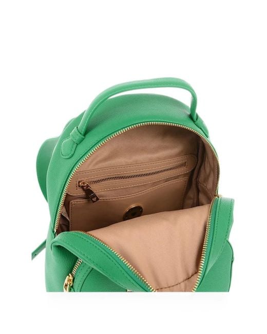 Love Moschino Green Logo-Plaque Backpack