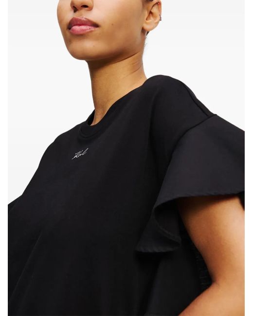 Karl Lagerfeld Black Signature T-Shirt Dress
