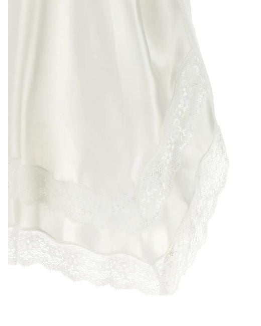 Magda Butrym White Lace-Trim Asymmetrical Top