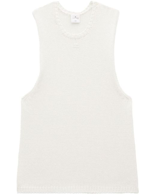 Courreges White Knitted Tank Top for men