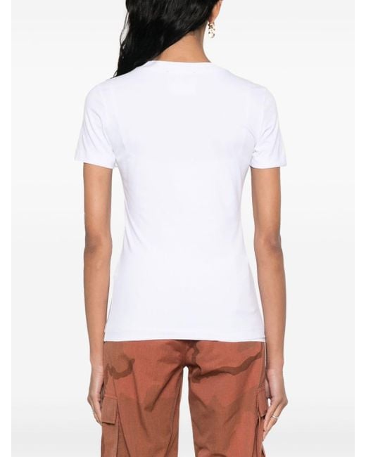 Versace White T-Shirt mit Logo-Print