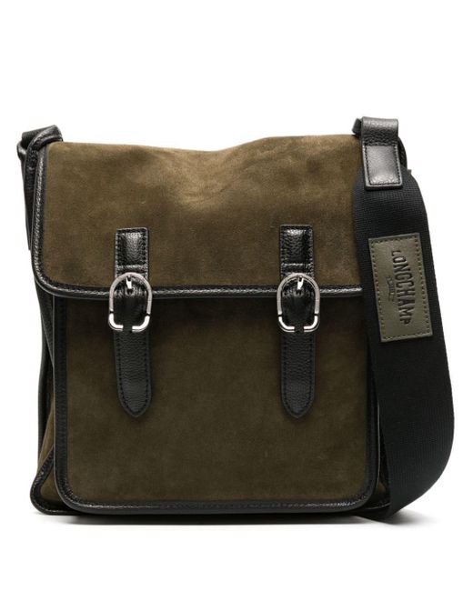 Longchamp Medium Le Foulonné Suede Crossbody Bag in Black Lyst