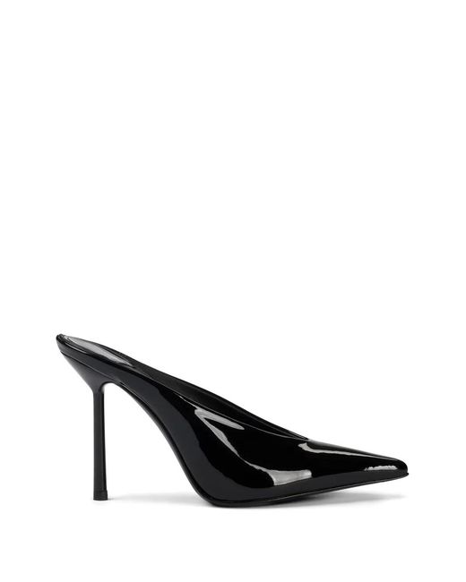 Le Silla Black Clivage Leather Mules