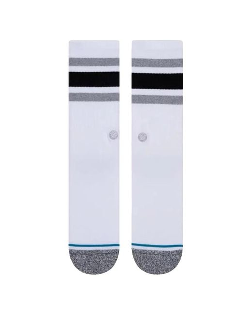 Stance White Boyd St Striped Crew Socks for men