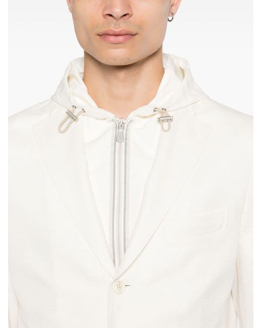 Eleventy White Layered-design Blazer for men
