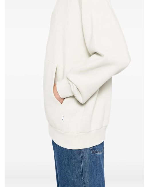 Izzue White Logo-Embroidered Hoodie for men