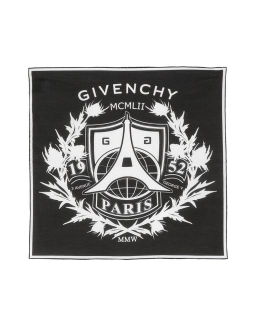 Givenchy Black Logo-print Neck Scarf for men