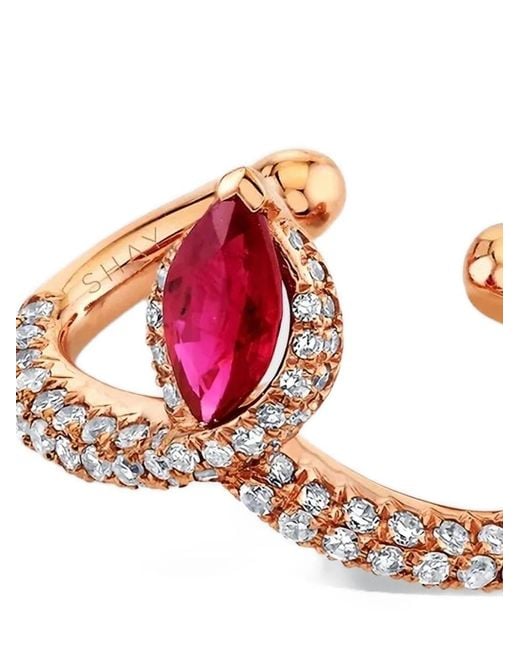 SHAY Pink Ruby Diamond Chevron Ear Cuff