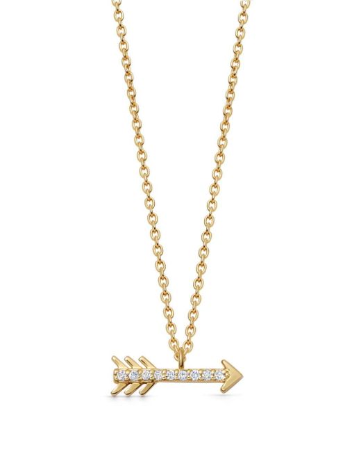 Astley Clarke Metallic Arrow Halskette aus 14kt recyceltem Gelbgold mit Diamanten