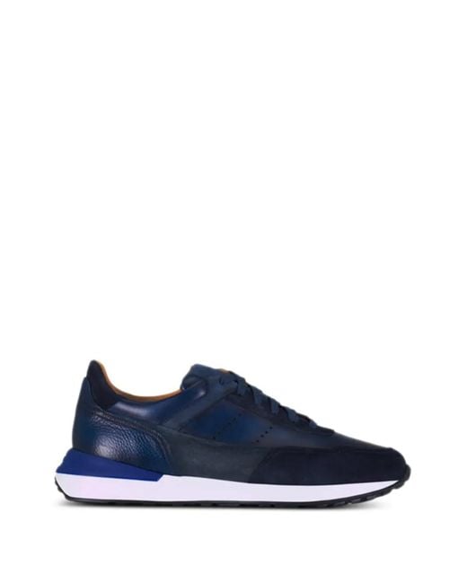 Magnanni Shoes Blue Lace-Up Sneakers for men