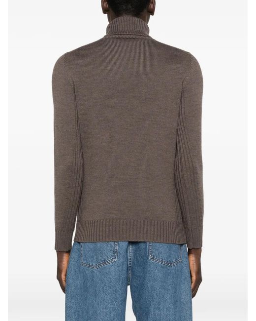 Kangra Gray Roll-Neck Knitwear for men