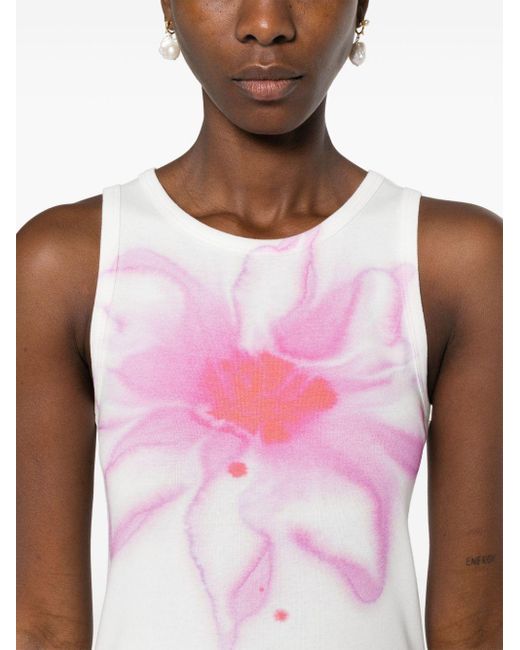 Claudie Pierlot Pink Floral-print Cotton Top