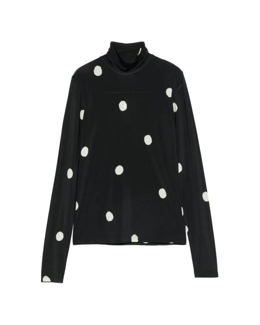 Christian Wijnants Black Tugal Polka-Dot High-Neck Top
