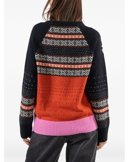 Freecity Blue Fair-Isle Crew-Neck Sweater