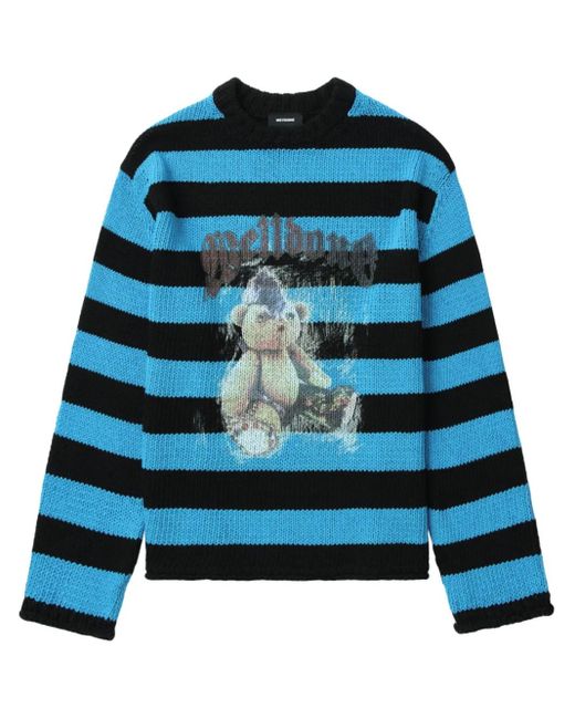 we11done Punk Teddy Trui in het Blue