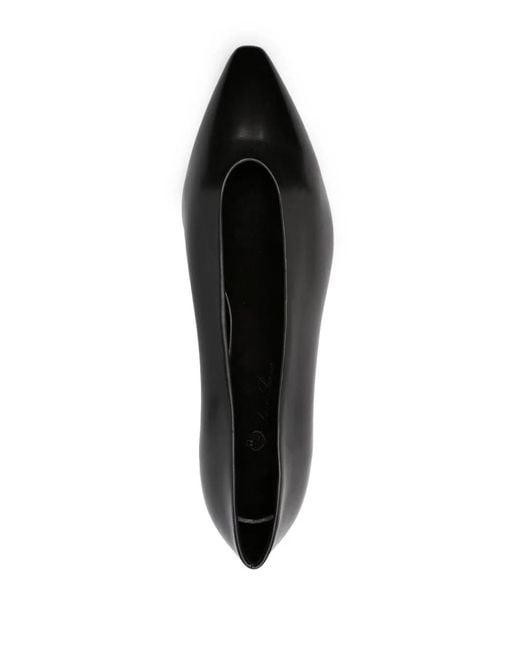 Loro Piana Black Rebecca Leather Ballerina Shoes