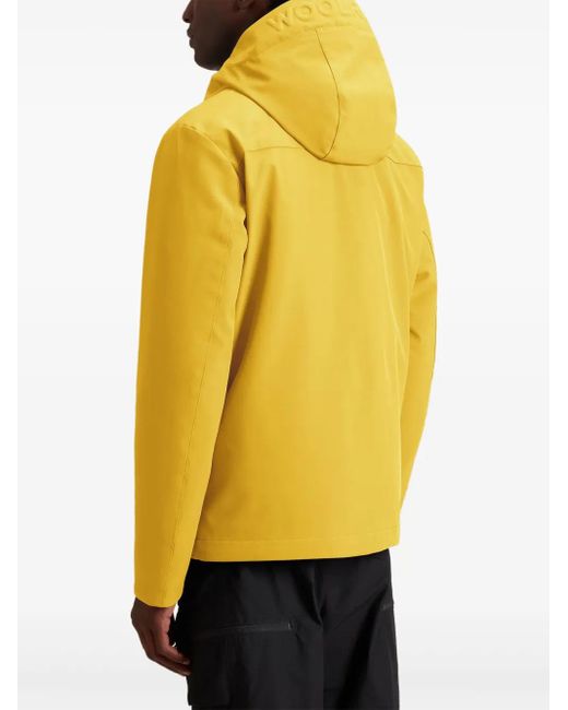 Woolrich Yellow Down-Filled Hooded Soft Shell Jacket for men