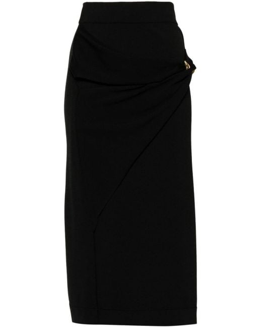Jil Sander Black High-waisted Virgin Wool Skirt