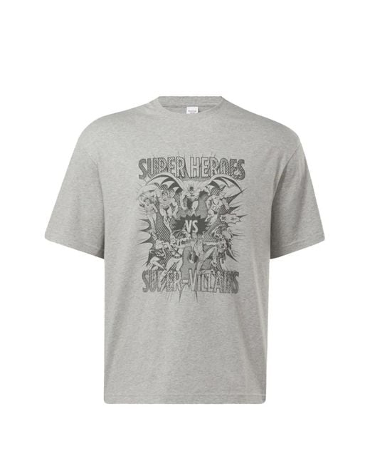 Reebok Gray X Dc Printed T-Shirt for men
