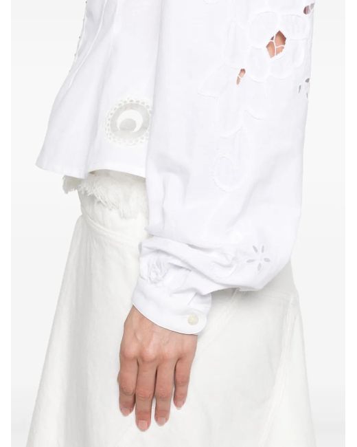 MARINE SERRE White Cotton Blouse