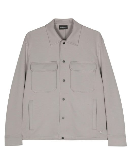 Emporio Armani Gray Jersey Shirt Jacket for men