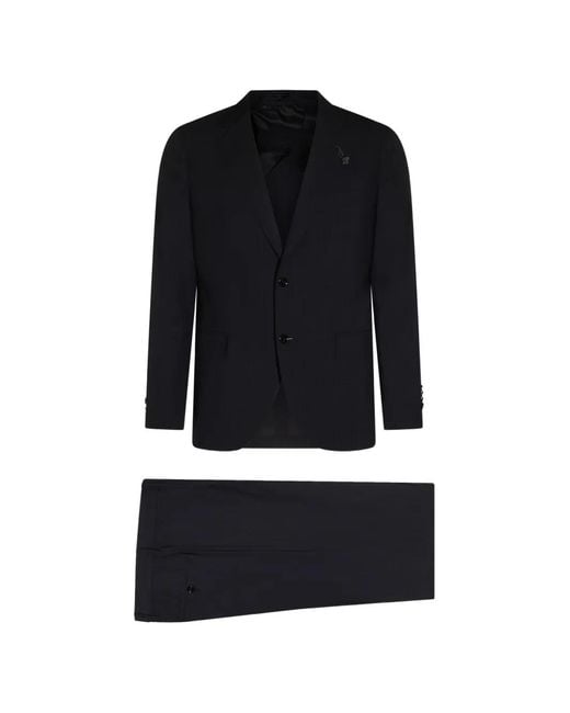 Lardini Black Notched-Lapel Suit for men