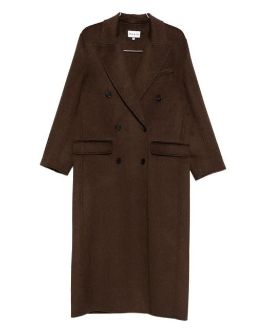 Abrigo con doble botonadura Paul & Joe de color Brown