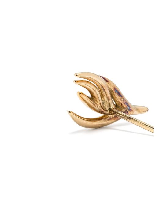 Shaun Leane Metallic 18Kt Vermeil Feather Diamond Single Stud Earring