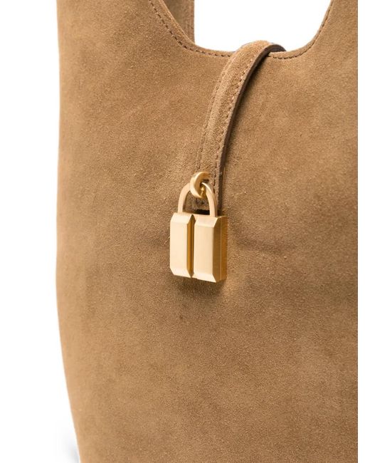 DeMellier London White Sac Porté Épaule En Cuir À Détail De Cadenas Siena