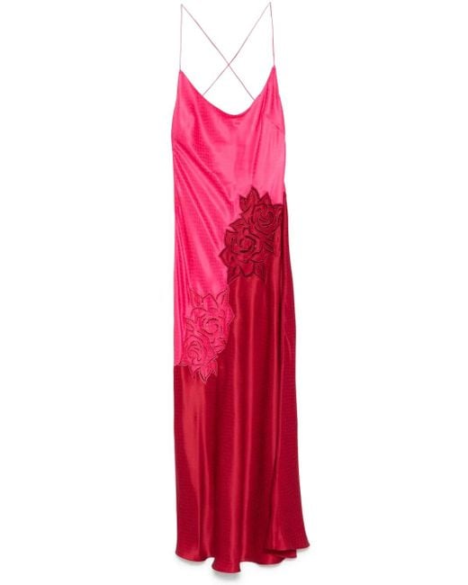 Roberto Cavalli パーフォレーテッド マキシドレス Red