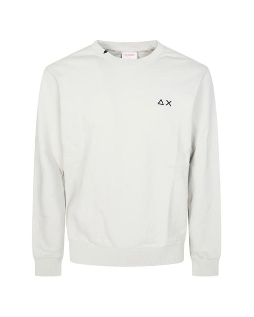 Sun 68 White Cotton Crew-Neck Sweatshirt for men