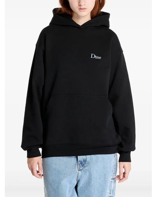 Dime Black Small-Logo Hoodie