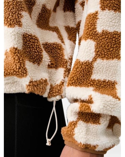 Columbia Brown Helvetia Checkerboard Fleece Sweater