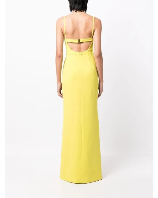 Rebecca Vallance Yellow Piero Chain-Link Detail Gown