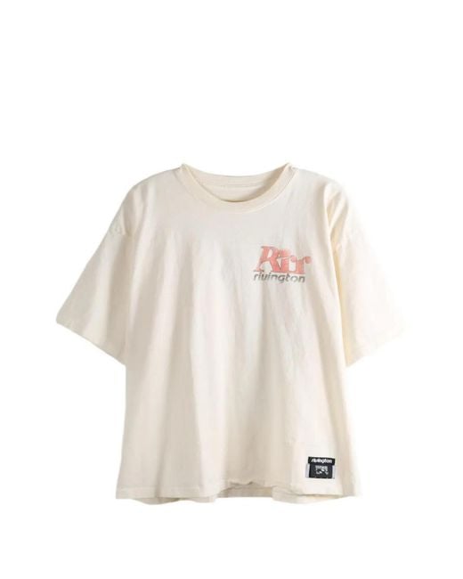 RRR123 White Logo-Print T-Shirt