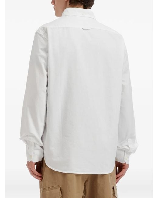 Chocoolate White Logo-Patch Button-Down Shirt for men