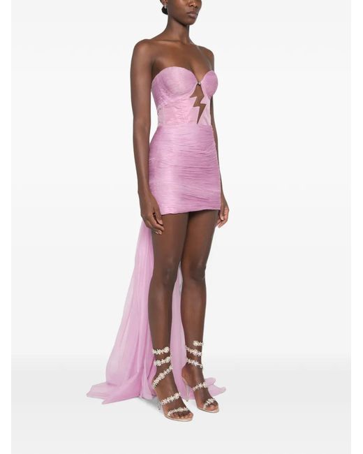 Maria Lucia Hohan Pink Kelly Lightning-Bolt Cut-Out Mini Dress