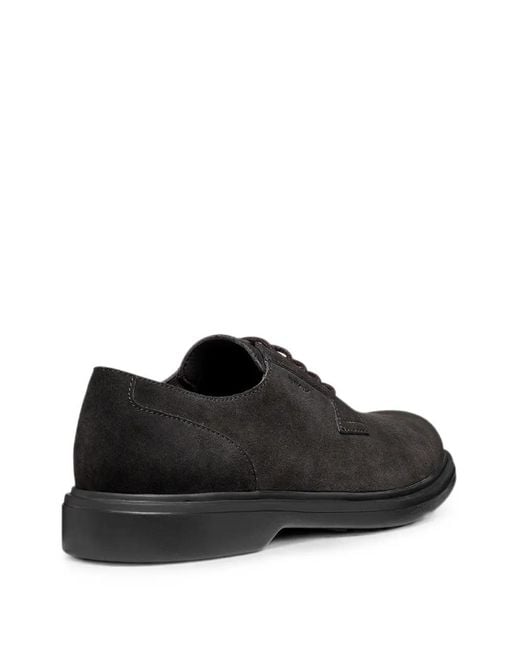 Geox Black Suede Lace-Up Sneakers for men