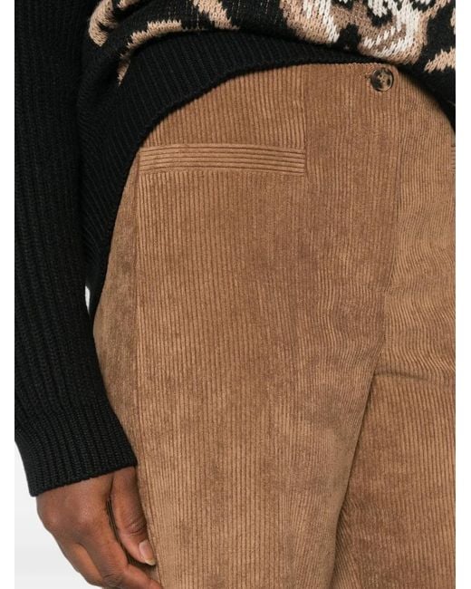 Emme Brown Corduroy-Effect Wide-Leg Trousers