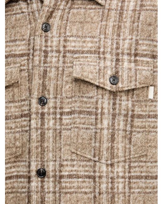 Joop! Natural Button-Up Check-Pattern Shirt Jacket for men