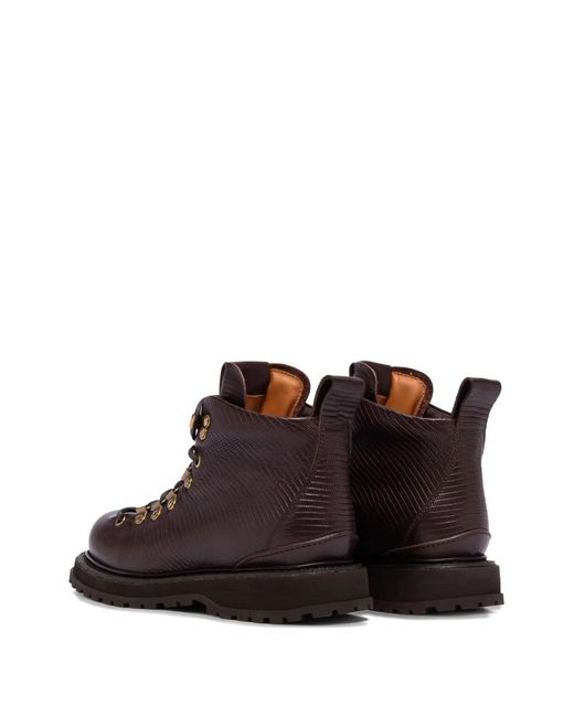 Buttero Brown Bottines À Imprimé Lézard À Œillets