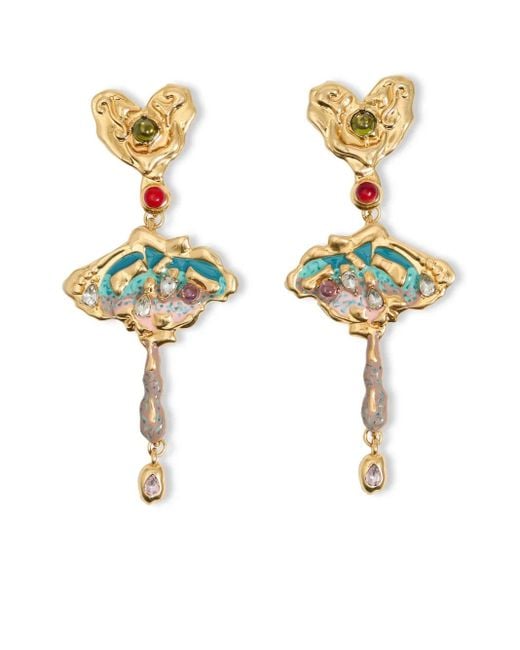 Bimba Y Lola フローラル ドロップピアス White