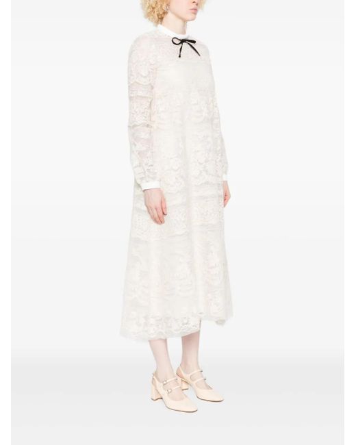 N°21 White Lace-Bow Maxi Dress