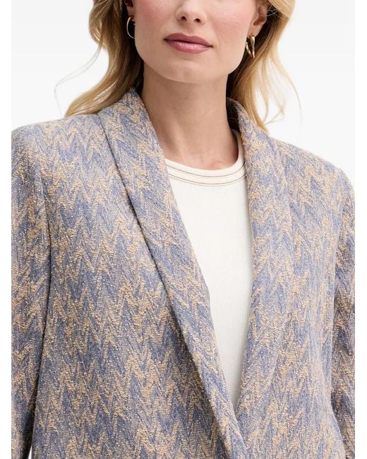 Mos Mosh Gray Mmwren Eve Chevron-Pattern Shawl-Collar Blazer