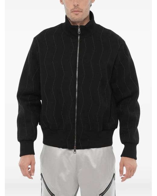 Neil Barrett Black Embroidered Zip-Up Sweatshirt for men