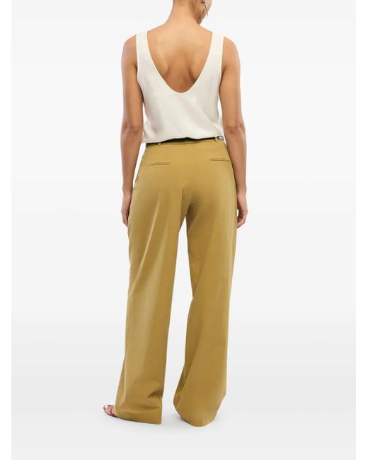 Another Tomorrow Natural Pleat-Detailing Trousers