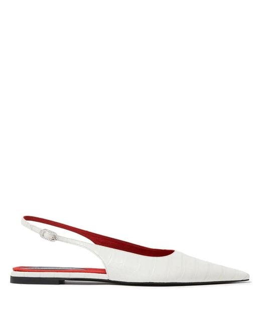 Stella McCartney Pink Elsa Cocco Alt Reptile Ballerina Shoes