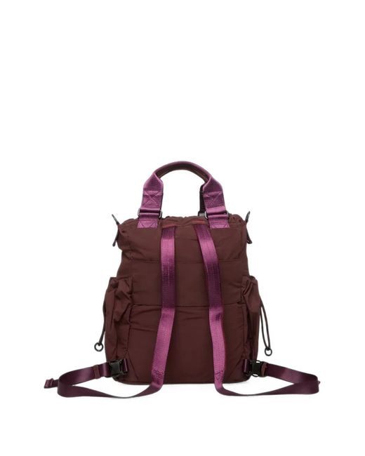 Desigual Purple Drawstring Mesh-Panel Backpack